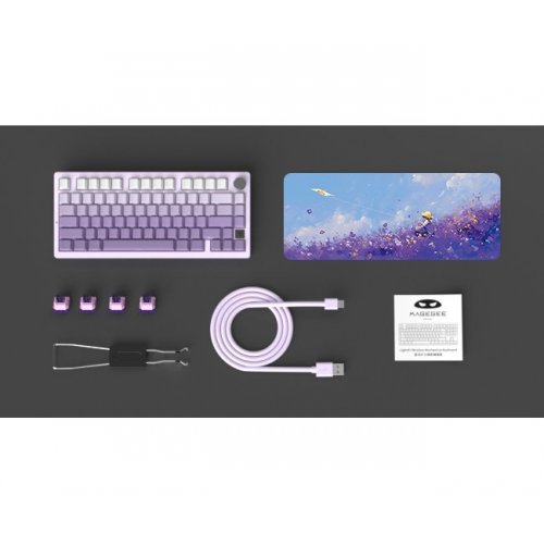 Клавиатура MageGee Light 75 RGB Purple Bird Switch Wireless (6971969728813) White/Purple купить в Украине: Киев, Днепр, Харьков, Одесса  | Низкая цена, отзывы, характеристики от TELEMART фото