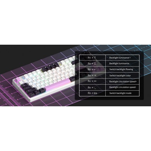 Клавиатура MageGee Light 87 RGB Ivory White Switch (6971969728745) Purple Jade купить в Украине: Киев, Днепр, Харьков, Одесса  | Низкая цена, отзывы, характеристики от TELEMART фото