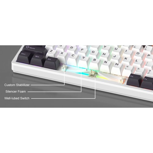 Клавиатура MageGee Light 87 RGB Ivory White Switch (6971969728745) Purple Jade купить в Украине: Киев, Днепр, Харьков, Одесса  | Низкая цена, отзывы, характеристики от TELEMART фото