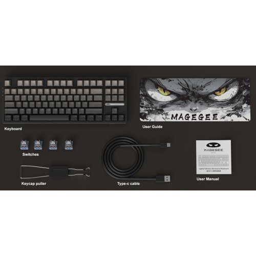 Клавиатура MageGee Light 87 RGB Blue Whale Switch Wireless (6971969728400) Star Grey купить в Украине: Киев, Днепр, Харьков, Одесса  | Низкая цена, отзывы, характеристики от TELEMART фото