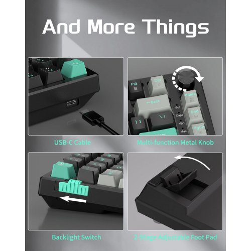 Клавиатура MageGee SKY 81 RGB Blue Whale Switch (6971969728172) Dark Elf купить в Украине: Киев, Днепр, Харьков, Одесса  | Низкая цена, отзывы, характеристики от TELEMART фото