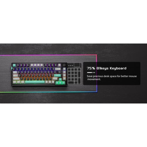 Клавиатура MageGee SKY 81 RGB Blue Whale Switch (6971969728172) Dark Elf купить в Украине: Киев, Днепр, Харьков, Одесса  | Низкая цена, отзывы, характеристики от TELEMART фото