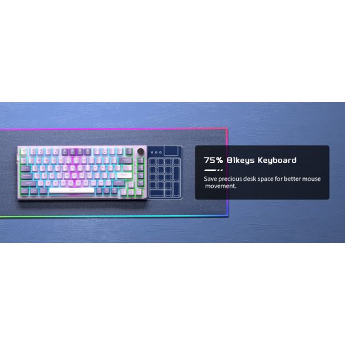 Клавиатура MageGee SKY 81 RGB Violet Switch (6971969727939) Violet купить в Украине: Киев, Днепр, Харьков, Одесса  | Низкая цена, отзывы, характеристики от TELEMART фото