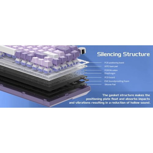 Клавиатура MageGee SKY 81 RGB Violet Switch (6971969727939) Violet купить в Украине: Киев, Днепр, Харьков, Одесса  | Низкая цена, отзывы, характеристики от TELEMART фото