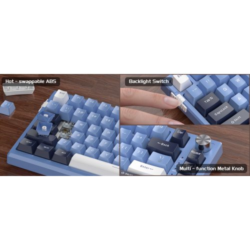 Клавиатура MageGee SKY 81 RGB Blue Whale Switch (6971969727922) Prussian Blue купить в Украине: Киев, Днепр, Харьков, Одесса  | Низкая цена, отзывы, характеристики от TELEMART фото