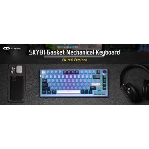 Клавиатура MageGee SKY 81 RGB Blue Whale Switch (6971969727922) Prussian Blue купить в Украине: Киев, Днепр, Харьков, Одесса  | Низкая цена, отзывы, характеристики от TELEMART фото