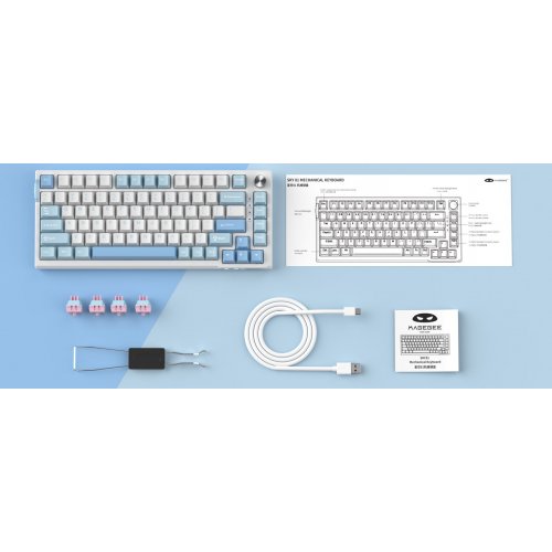 Клавиатура MageGee SKY 81 RGB Pink Bear Switch (6971969728844) Ice Sea Blue купить в Украине: Киев, Днепр, Харьков, Одесса  | Низкая цена, отзывы, характеристики от TELEMART фото