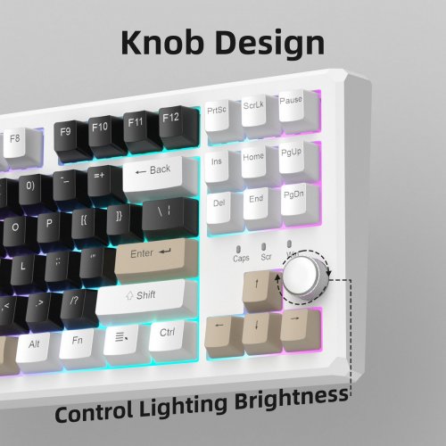 Клавиатура MageGee SKY 87 RGB Blue Whale Switch Wireless (6971969728493) Mocha Brown купить в Украине: Киев, Днепр, Харьков, Одесса  | Низкая цена, отзывы, характеристики от TELEMART фото