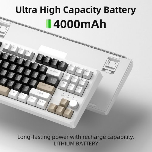 Клавиатура MageGee SKY 87 RGB Blue Whale Switch Wireless (6971969728493) Mocha Brown купить в Украине: Киев, Днепр, Харьков, Одесса  | Низкая цена, отзывы, характеристики от TELEMART фото