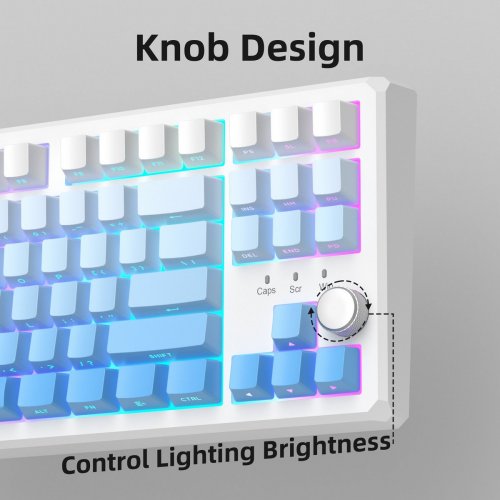 Клавиатура MageGee SKY 87 RGB Blue Whale Switch Wireless (6971969728509) White/Blue Gradient купить в Украине: Киев, Днепр, Харьков, Одесса  | Низкая цена, отзывы, характеристики от TELEMART фото