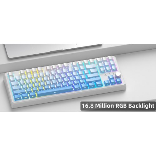 Клавиатура MageGee SKY 87 RGB Blue Whale Switch Wireless (6971969728509) White/Blue Gradient купить в Украине: Киев, Днепр, Харьков, Одесса  | Низкая цена, отзывы, характеристики от TELEMART фото