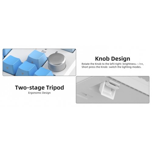 Клавиатура MageGee SKY 87 RGB Blue Whale Switch Wireless (6971969728509) White/Blue Gradient купить в Украине: Киев, Днепр, Харьков, Одесса  | Низкая цена, отзывы, характеристики от TELEMART фото