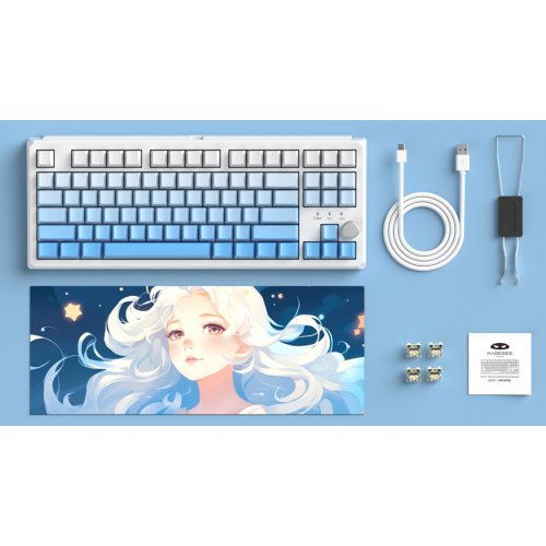 Клавиатура MageGee SKY 87 RGB Blue Whale Switch Wireless (6971969728509) White/Blue Gradient купить в Украине: Киев, Днепр, Харьков, Одесса  | Низкая цена, отзывы, характеристики от TELEMART фото