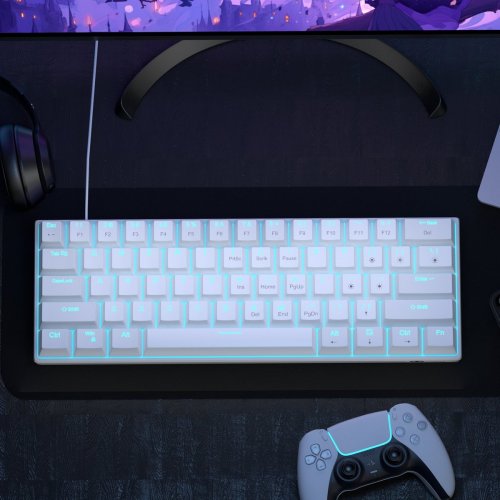 Клавиатура MageGee MK-Star 61 LED Red Switch (6971969720978) White купить в Украине: Киев, Днепр, Харьков, Одесса  | Низкая цена, отзывы, характеристики от TELEMART фото