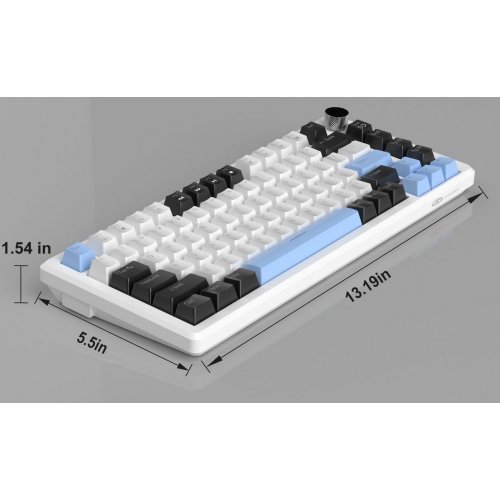 Клавиатура MageGee MK-Star 75 Brown Switch (6971969727953) Black/White/Blue купить в Украине: Киев, Днепр, Харьков, Одесса  | Низкая цена, отзывы, характеристики от TELEMART фото