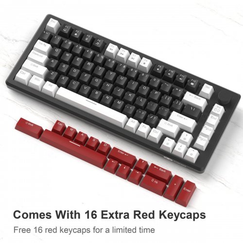 Клавиатура MageGee MK-Star 75 Yellow Switch (6971969727236) White/Black/Red купить в Украине: Киев, Днепр, Харьков, Одесса  | Низкая цена, отзывы, характеристики от TELEMART фото