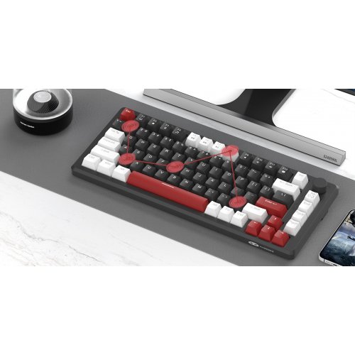 Клавиатура MageGee MK-Star 75 Yellow Switch (6971969727236) White/Black/Red купить в Украине: Киев, Днепр, Харьков, Одесса  | Низкая цена, отзывы, характеристики от TELEMART фото