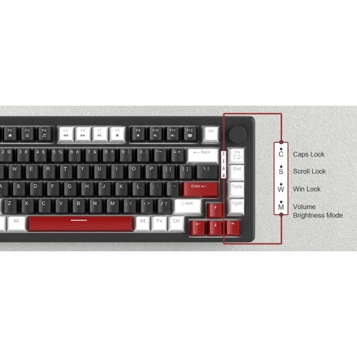 Клавиатура MageGee MK-Star 75 Yellow Switch (6971969727236) White/Black/Red купить в Украине: Киев, Днепр, Харьков, Одесса  | Низкая цена, отзывы, характеристики от TELEMART фото