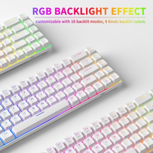 Клавиатура MageGee MK-BOX RGB Magnetic Amethyst Switch (6971969728653) White купить в Украине: Киев, Днепр, Харьков, Одесса  | Низкая цена, отзывы, характеристики от TELEMART фото