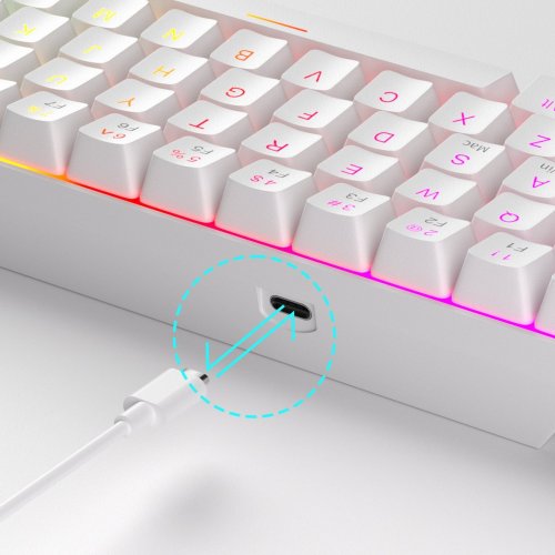 Клавиатура MageGee MK-BOX RGB Magnetic Amethyst Switch (6971969728653) White купить в Украине: Киев, Днепр, Харьков, Одесса  | Низкая цена, отзывы, характеристики от TELEMART фото