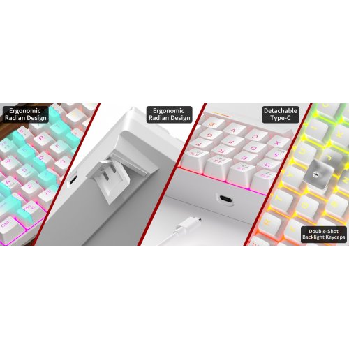 Клавиатура MageGee MK-BOX RGB Magnetic Amethyst Switch (6971969728653) White купить в Украине: Киев, Днепр, Харьков, Одесса  | Низкая цена, отзывы, характеристики от TELEMART фото
