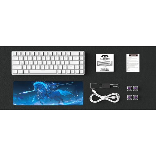 Клавиатура MageGee MK-BOX RGB Magnetic Amethyst Switch (6971969728653) White купить в Украине: Киев, Днепр, Харьков, Одесса  | Низкая цена, отзывы, характеристики от TELEMART фото