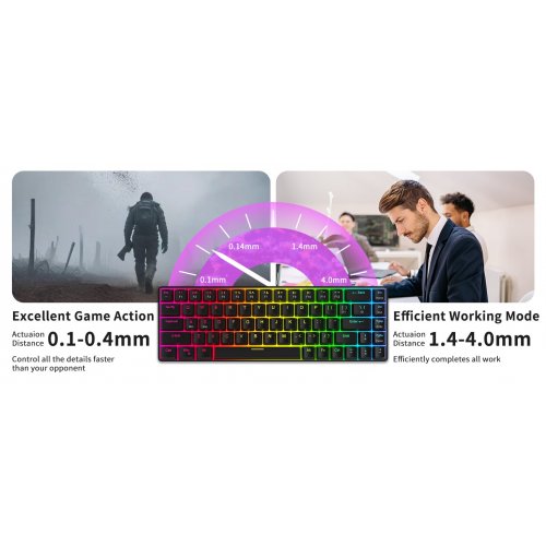 Клавиатура MageGee MK-BOX RGB Magnetic Amethyst Switch (6971969728646) Black купить в Украине: Киев, Днепр, Харьков, Одесса  | Низкая цена, отзывы, характеристики от TELEMART фото