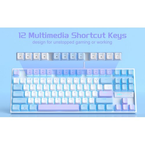 Клавиатура MageGee MK-STAR Red Switch (6971969721371) Blue/White купить в Украине: Киев, Днепр, Харьков, Одесса  | Низкая цена, отзывы, характеристики от TELEMART фото