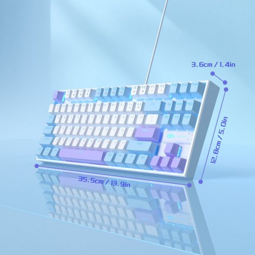 Клавиатура MageGee MK-STAR Red Switch (6971969721371) Blue/White купить в Украине: Киев, Днепр, Харьков, Одесса  | Низкая цена, отзывы, характеристики от TELEMART фото