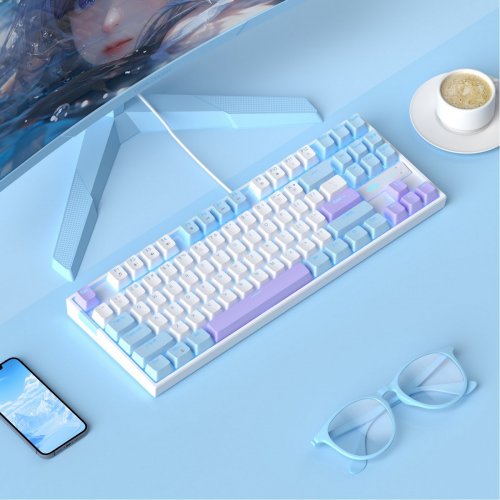 Клавиатура MageGee MK-STAR Red Switch (6971969721371) Blue/White купить в Украине: Киев, Днепр, Харьков, Одесса  | Низкая цена, отзывы, характеристики от TELEMART фото