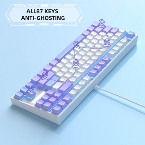 Клавиатура MageGee MK-STAR Red Switch (6971969728752) Lilac купить в Украине: Киев, Днепр, Харьков, Одесса  | Низкая цена, отзывы, характеристики от TELEMART фото