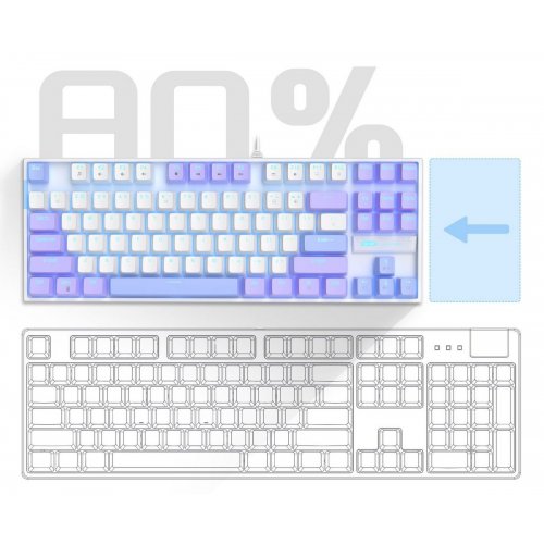 Клавиатура MageGee MK-STAR Red Switch (6971969728752) Lilac купить в Украине: Киев, Днепр, Харьков, Одесса  | Низкая цена, отзывы, характеристики от TELEMART фото