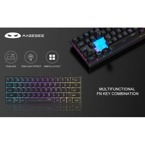 Клавиатура MageGee TS91 RGB (6971969720299) Black купить в Украине: Киев, Днепр, Харьков, Одесса  | Низкая цена, отзывы, характеристики от TELEMART фото