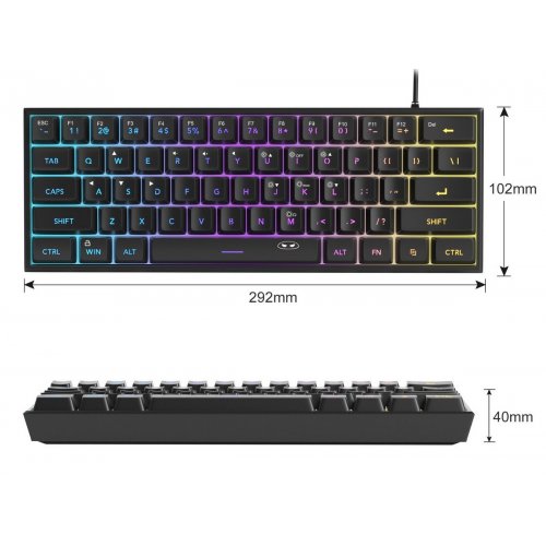 Клавиатура MageGee TS91 RGB (6971969720299) Black купить в Украине: Киев, Днепр, Харьков, Одесса  | Низкая цена, отзывы, характеристики от TELEMART фото