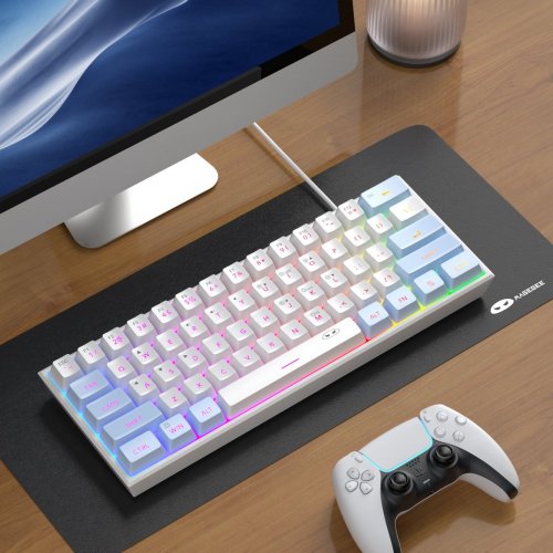 Клавиатура MageGee TS91 RGB (6971969727519) Blue/White купить в Украине: Киев, Днепр, Харьков, Одесса  | Низкая цена, отзывы, характеристики от TELEMART фото