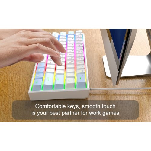 Клавиатура MageGee TS91 RGB (6971969727519) Blue/White купить в Украине: Киев, Днепр, Харьков, Одесса  | Низкая цена, отзывы, характеристики от TELEMART фото