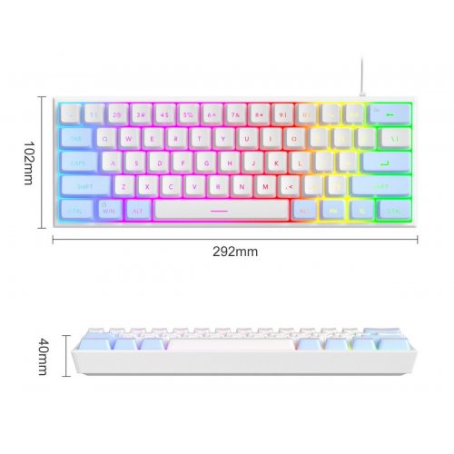 Клавиатура MageGee TS91 RGB (6971969727519) Blue/White купить в Украине: Киев, Днепр, Харьков, Одесса  | Низкая цена, отзывы, характеристики от TELEMART фото