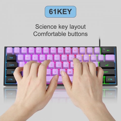 Клавиатура MageGee TS91 RGB (6971969729070) Blackcurrant купить в Украине: Киев, Днепр, Харьков, Одесса  | Низкая цена, отзывы, характеристики от TELEMART фото