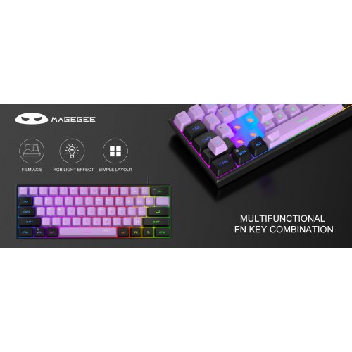 Клавиатура MageGee TS91 RGB (6971969729070) Blackcurrant купить в Украине: Киев, Днепр, Харьков, Одесса  | Низкая цена, отзывы, характеристики от TELEMART фото