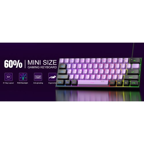 Клавиатура MageGee TS91 RGB (6971969729070) Blackcurrant купить в Украине: Киев, Днепр, Харьков, Одесса  | Низкая цена, отзывы, характеристики от TELEMART фото