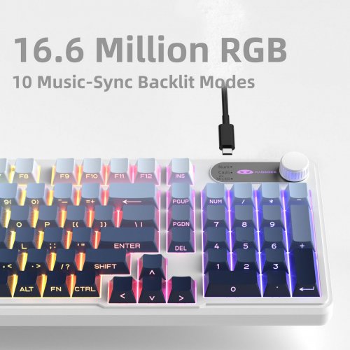 Клавиатура MageGee GK960 RGB Wireless (6971969728943) Blue/Black купить в Украине: Киев, Днепр, Харьков, Одесса  | Низкая цена, отзывы, характеристики от TELEMART фото