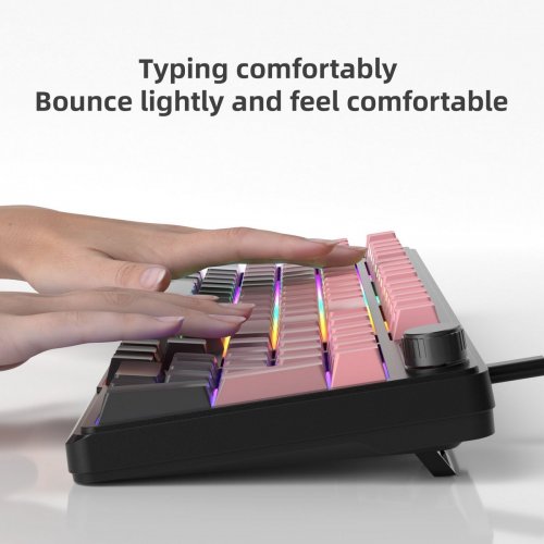 Клавиатура MageGee GK960 RGB Wireless (6971969728929) Pink/Black купить в Украине: Киев, Днепр, Харьков, Одесса  | Низкая цена, отзывы, характеристики от TELEMART фото