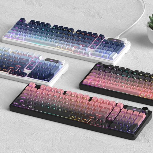 Клавиатура MageGee GK960 RGB Wireless (6971969728929) Pink/Black купить в Украине: Киев, Днепр, Харьков, Одесса  | Низкая цена, отзывы, характеристики от TELEMART фото