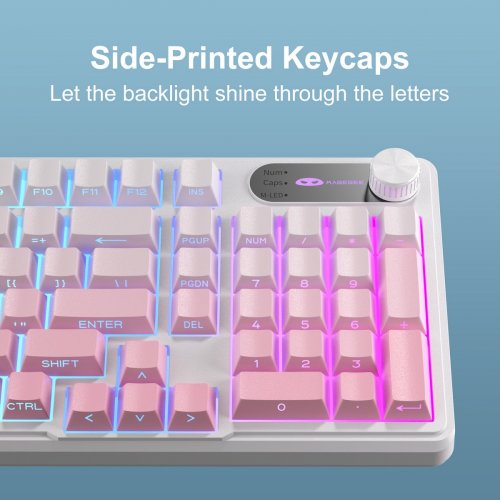 Клавиатура MageGee GK960 RGB (6971969729049) White/Pink купить в Украине: Киев, Днепр, Харьков, Одесса  | Низкая цена, отзывы, характеристики от TELEMART фото