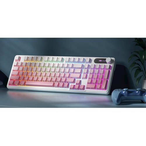 Клавиатура MageGee GK960 RGB (6971969729049) White/Pink купить в Украине: Киев, Днепр, Харьков, Одесса  | Низкая цена, отзывы, характеристики от TELEMART фото