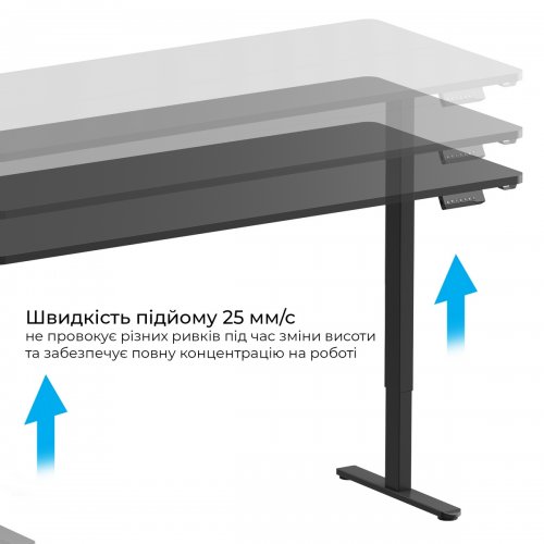 Стол с электрорегулировкой высоты OfficePro ODE1880 Black купить в Украине: Киев, Днепр, Харьков, Одесса  | Низкая цена, отзывы, характеристики от TELEMART фото