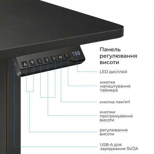 Стол с электрорегулировкой высоты OfficePro ODE1880 Black купить в Украине: Киев, Днепр, Харьков, Одесса  | Низкая цена, отзывы, характеристики от TELEMART фото