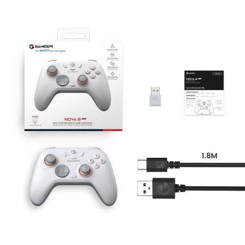 Ігровий маніпулятор Gamesir Nova 2 Lite Luminous White купити в Україні: Київ, Львів, Хмельницький, Тернопіль, Івано-Франківськ | Низька ціна, відгуки, характеристики від TELEMART фото