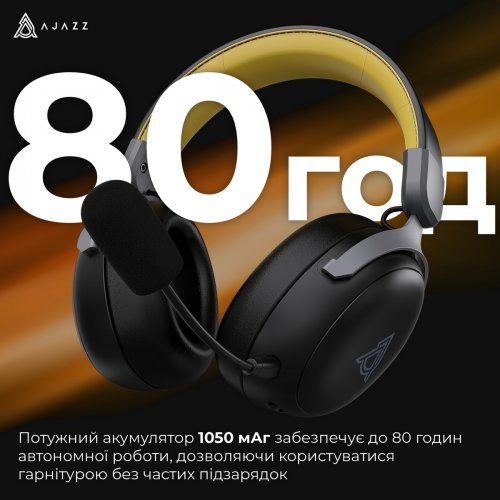 Наушники Ajazz AHM08 MAX (AHM08-MAX-BGY) Black/Yellow купить в Украине: Киев, Днепр, Харьков, Одесса  | Низкая цена, отзывы, характеристики от TELEMART фото