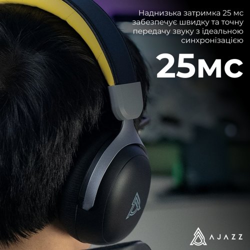 Наушники Ajazz AHM08 MAX (AHM08-MAX-BGY) Black/Yellow купить в Украине: Киев, Днепр, Харьков, Одесса  | Низкая цена, отзывы, характеристики от TELEMART фото